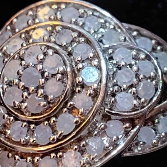 1.00ctw Round White DIAMOND Rhodium over STERLING SILVER RING - Size :7 - Picture 7 of 16